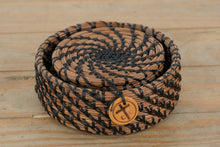 Load image into Gallery viewer, Handcrafted Pine Needle Coaster Set with Holder – Pine Away Baskets, Palm Bay FL
