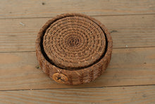 Load image into Gallery viewer, Pine Away Baskets Handcrafted Pine Needle Coaster Set with Holder – Natural Weave
