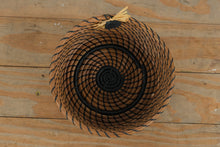 Load image into Gallery viewer, Pine Away Baskets Handwoven Pine Needle Bowl – Black Cord Accent &amp; Raffia Detail
