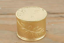 Load image into Gallery viewer, Gold Embossed Metal Trinket Box – Hummingbird &amp; Flower Design
