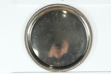 Load image into Gallery viewer, Silver-Plate Round Serving Tray – Rope Edge &amp; Etched Scroll Pattern
