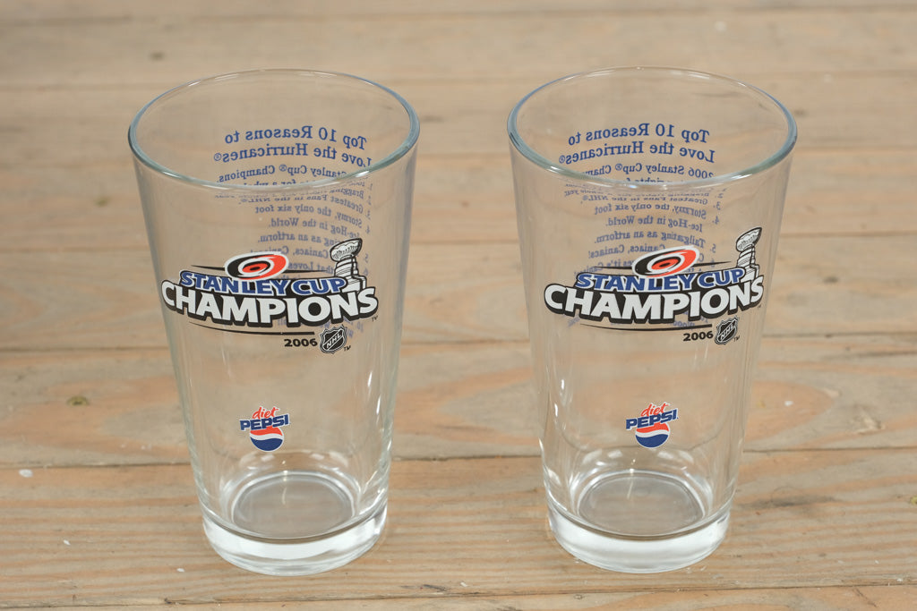 2006 Stanley Cup Champions Pint Glasses – Carolina Hurricanes × Diet Pepsi (Set of 2)