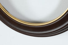 Load image into Gallery viewer, Vanhygan &amp; Smythe Round Wooden Picture Frame – Mahogany Finish with Gold Inner Trim

