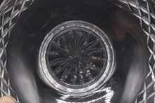 Load image into Gallery viewer, Vintage Cut Crystal Pedestal Bowl Diamond Pattern Starburst Base 7 5 Inch
