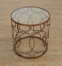 Load image into Gallery viewer, 20&quot; Round Geometrical Side Table
