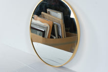 Load image into Gallery viewer, Modern Round Gold Metal Frame Wall Mirror Minimalist Decor
