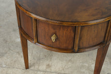Load image into Gallery viewer, Henredon Acquisitions Round Burl Wood Drum End Table with Drawers
