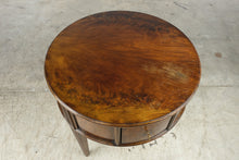 Load image into Gallery viewer, Henredon Acquisitions Round Burl Wood Drum End Table with Drawers
