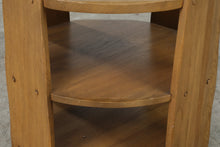 Load image into Gallery viewer, Vintage Mid Century Round Oak 3-Tiered Side Table
