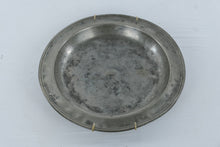 Load image into Gallery viewer, Antique English Pewter Charger Plate Crown Mark 13 Inch
