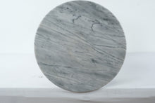Load image into Gallery viewer, Marble Top Plant Stand Side Table Turned Wood Pedestal 27 Inch
