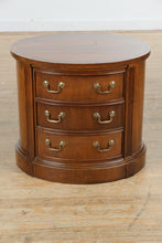 Load image into Gallery viewer, Thomasville Oval Mahogany 3-Drawer Side Table
