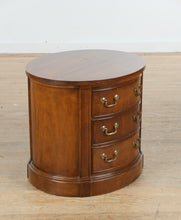 Load image into Gallery viewer, Thomasville Oval Mahogany 3-Drawer Side Table
