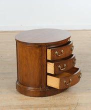 Load image into Gallery viewer, Thomasville Oval Mahogany 3-Drawer Side Table
