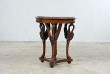 Load image into Gallery viewer, Antique Neoclassical Carved Swan Side Table with Marble Top
