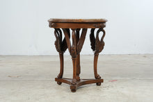 Load image into Gallery viewer, Antique Neoclassical Carved Swan Side Table with Marble Top
