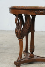Load image into Gallery viewer, Antique Neoclassical Carved Swan Side Table with Marble Top
