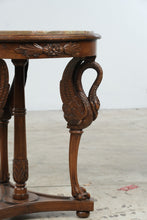 Load image into Gallery viewer, Antique Neoclassical Carved Swan Side Table with Marble Top
