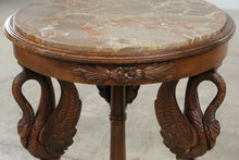 Load image into Gallery viewer, Antique Neoclassical Carved Swan Side Table with Marble Top
