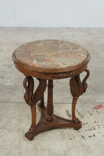 Load image into Gallery viewer, Antique Neoclassical Carved Swan Side Table with Marble Top
