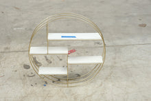 Load image into Gallery viewer, Round Gold Metal Wall Shelf White Display Shelves 20 Inch Modern Decor

