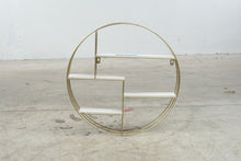 Load image into Gallery viewer, Round Gold Metal Wall Shelf White Display Shelves 20 Inch Modern Decor
