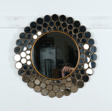 Load image into Gallery viewer, Round Accent Wall Mirror with Bubble Frame – Bronze Finish &amp; Beveled Mirror Circles
