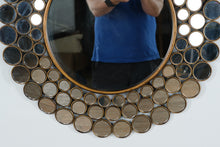 Load image into Gallery viewer, Round Accent Wall Mirror with Bubble Frame – Bronze Finish &amp; Beveled Mirror Circles
