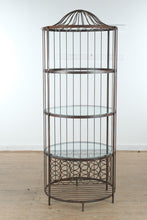 Load image into Gallery viewer, Iron Birdcage Style Etagere Display Shelf with Glass Shelves
