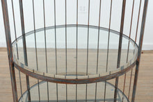 Load image into Gallery viewer, Iron Birdcage Style Etagere Display Shelf with Glass Shelves
