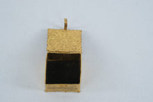 Load image into Gallery viewer, Ornate Gold Tone Filigree Trinket Jewelry Box Porcelain Floral Rose Lid
