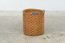 Load image into Gallery viewer, Large Woven Wood Splint Basket Round Rustic Storage Basket 18 by 19
