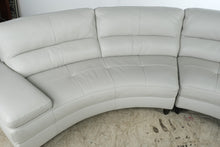 Load image into Gallery viewer, Modern Ivory Leather Curved Sectional Sofa with Chaise Lounge

