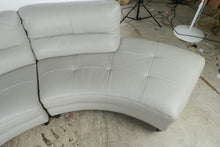 Load image into Gallery viewer, Modern Ivory Leather Curved Sectional Sofa with Chaise Lounge

