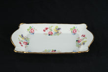 Load image into Gallery viewer, Royal Crown Staffordshire England Floral Rectangular Trinket Dish – Hand-Painted Roses, Gilded Edges

