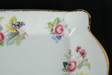 Load image into Gallery viewer, Royal Crown Staffordshire England Floral Rectangular Trinket Dish – Hand-Painted Roses, Gilded Edges

