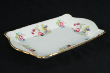 Load image into Gallery viewer, Royal Crown Staffordshire England Floral Rectangular Trinket Dish – Hand-Painted Roses, Gilded Edges
