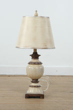 Load image into Gallery viewer, Classic Distressed Cream Table Lamp with Shade – 26.5” Tall Traditional Accent Lighting
