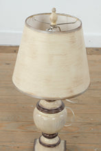 Load image into Gallery viewer, Classic Distressed Cream Table Lamp with Shade – 26.5” Tall Traditional Accent Lighting
