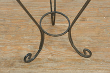 Load image into Gallery viewer, Glass &amp; Wrought Iron Accent Table – Rubbed Pewter Finish, 30” Tall
