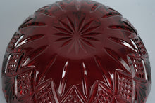 Load image into Gallery viewer, Godinger Dublin Crystal Red Serving Bowl – 9” Cut Glass Holiday Centerpiece
