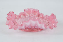 Load image into Gallery viewer, Fenton Pink Opalescent Hobnail Ruffled Dish 6 5 Inch Art Glass
