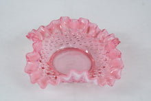 Load image into Gallery viewer, Fenton Pink Opalescent Hobnail Ruffled Dish 6 5 Inch Art Glass
