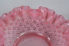 Load image into Gallery viewer, Fenton Pink Opalescent Hobnail Ruffled Dish 6 5 Inch Art Glass
