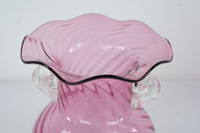 Load image into Gallery viewer, Vintage Fenton Cranberry Glass Spiral Rib Optic Ruffled Vase 10 Inch
