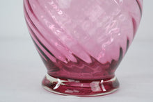 Load image into Gallery viewer, Vintage Fenton Cranberry Glass Spiral Rib Optic Ruffled Vase 10 Inch
