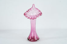 Load image into Gallery viewer, Fenton Cranberry Opalescent Jack In The Pulpit Vase 12 Inch Ruffled Rim
