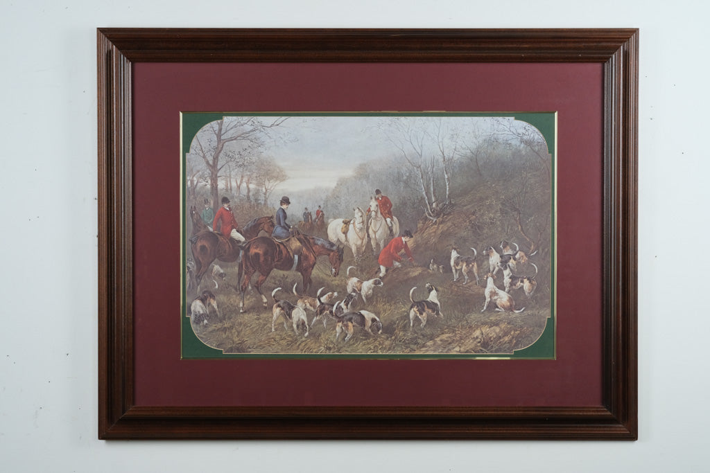“Run to Earth” by Heywood Hardy – Framed Fox Hunt Print with Ornate Matting (31