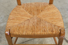 Load image into Gallery viewer, Ladder Back Wood Dining Chair with Woven Rush Seat
