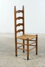 Load image into Gallery viewer, Vintage Wood Ladder Back Chair with Woven Rush Seat
